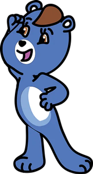 Smiling Blue Bear Cartoon