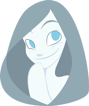 Smiling Blue Cartoon Ghost