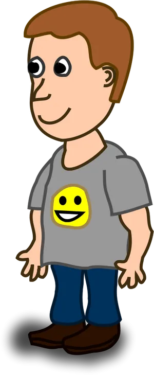 Smiling Boy Cartoon Character PNG