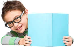 Smiling Boy Holding Book PNG image