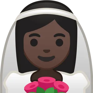 Smiling Bride Cartoon Emoji PNG image
