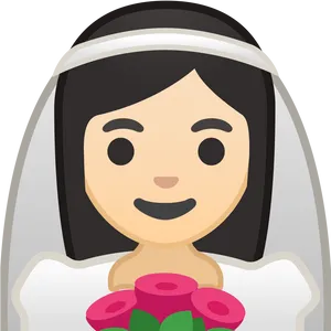 Smiling Bride Emojiwith Bouquet.png PNG image