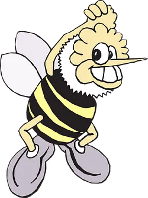 Smiling Cartoon Bee Graphic