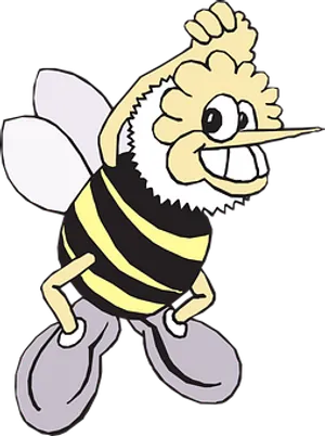Smiling Cartoon Bee Graphic PNG image