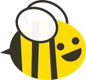 Smiling Cartoon Beewith Magnifying Glass PNG image