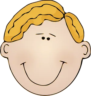 Smiling Cartoon Boy Head
