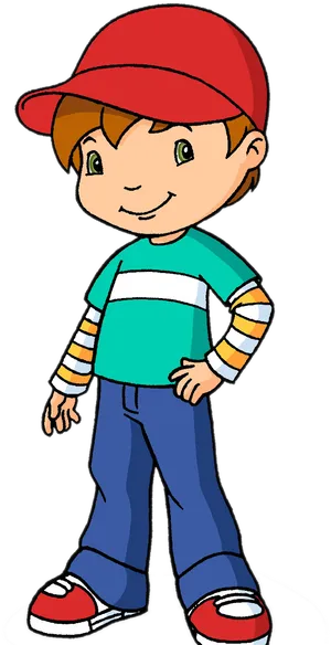 Smiling Cartoon Boyin Cap