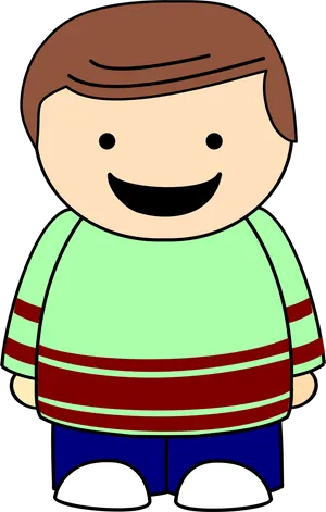 Smiling Cartoon Character Illustration PNG image