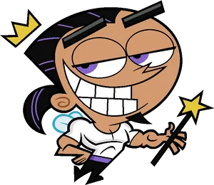 Smiling Cartoon Character With Wand.png