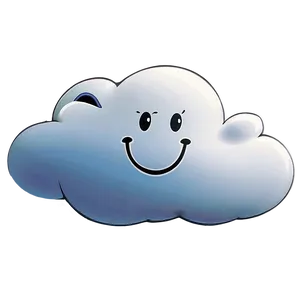 Smiling Cartoon Cloud PNG Fgg49