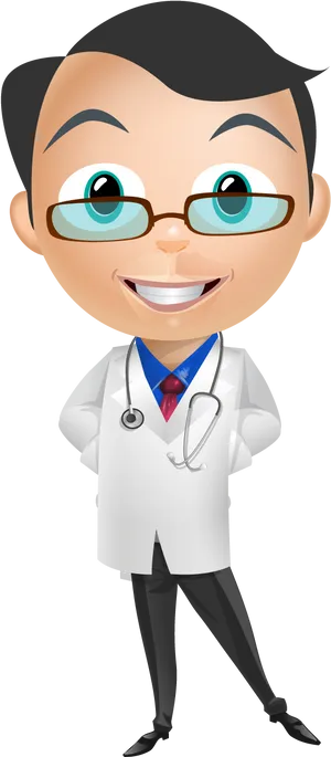 Smiling Cartoon Doctor Clipart PNG image