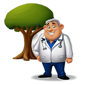 Smiling Cartoon Doctor Png 06262024 PNG image