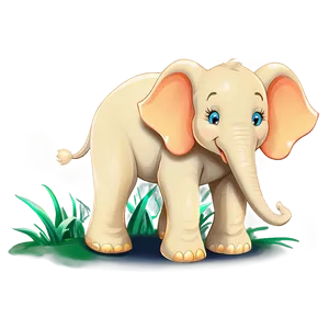 Smiling Cartoon Elephant Png 5 PNG image