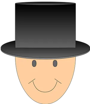 Smiling Cartoon Facewith Top Hat
