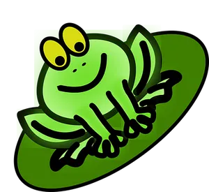 Smiling Cartoon Frog Illustration PNG image