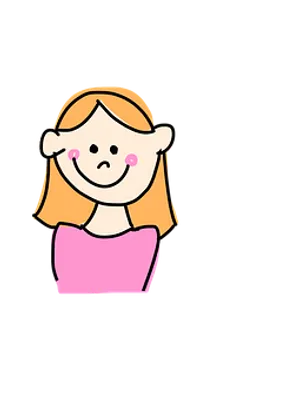 Smiling Cartoon Girl Illustration