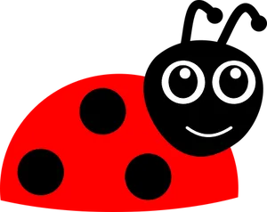 Smiling Cartoon Ladybug PNG image