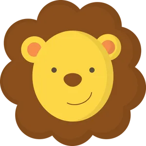Smiling Cartoon Lion PNG