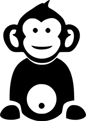 Smiling Cartoon Monkey Outline PNG image