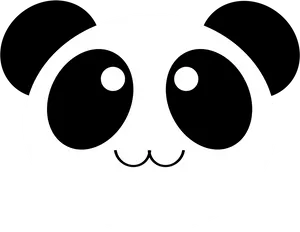 Smiling Cartoon Panda Face PNG image