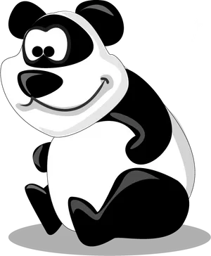Smiling Cartoon Panda PNG image
