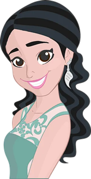 Smiling Cartoon Princess