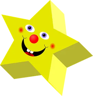 Smiling Cartoon Star Character PNG image