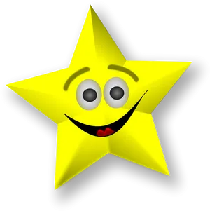 Smiling Cartoon Star Graphic PNG image
