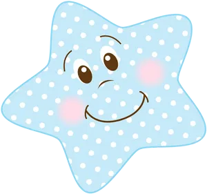 Smiling Cartoon Star Polka Dots PNG image