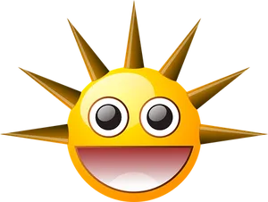 Smiling Cartoon Sun PNG image