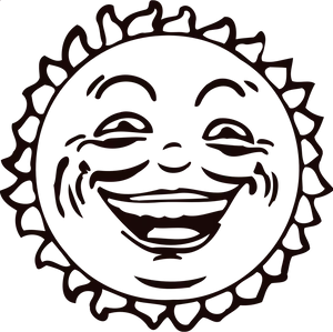 Smiling Cartoon Sun Graphic PNG image