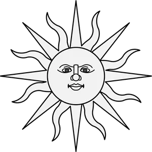 Smiling Cartoon Sun Graphic PNG image