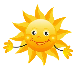 Smiling Cartoon Sun Graphic PNG image