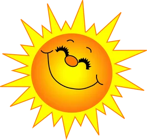 Smiling Cartoon Sun Transparent Background PNG image