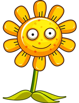 Smiling Cartoon Sunflower