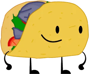 Smiling Cartoon Taco PNG image