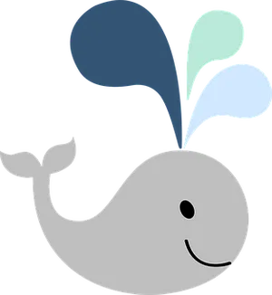Smiling Cartoon Whale PNG image
