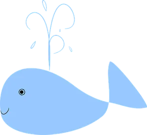 Smiling Cartoon Whale PNG image