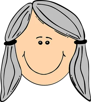 Smiling Cartoon Woman Icon PNG image