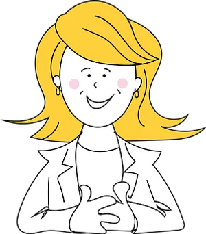 Smiling Cartoon Woman Illustration