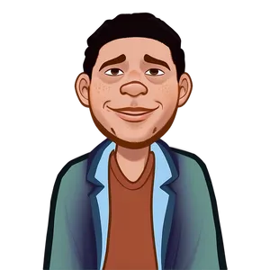 Smiling Cartoon Young Man Illustration PNG