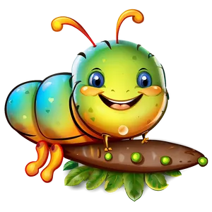 Smiling Caterpillar Clipart PNG 57