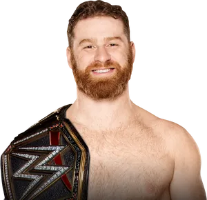 Smiling Championwith Belt PNG image