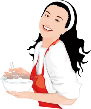 Smiling Chef Whisking In Kitchen PNG image