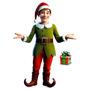 Smiling Christmas Elf Clipart Png 06252024 PNG image