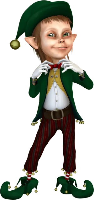 Smiling Christmas Elf Illustration