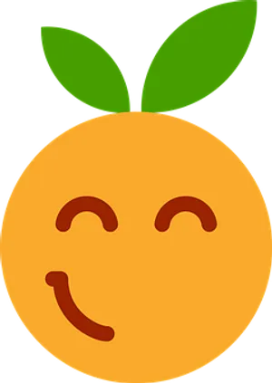 Smiling Clementine Cartoon Emoji PNG image