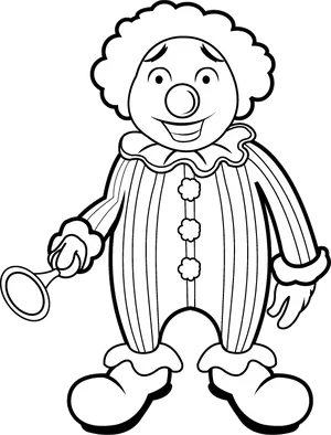 Smiling Clown With Nose Outline