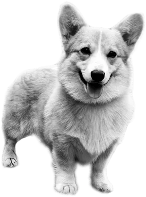 Smiling Corgi Standing Transparent Background