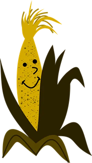 Smiling Corn Character PNG image
